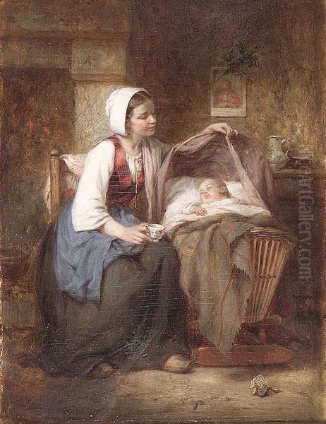 Mother's Pride Oil Painting by Leon Caille