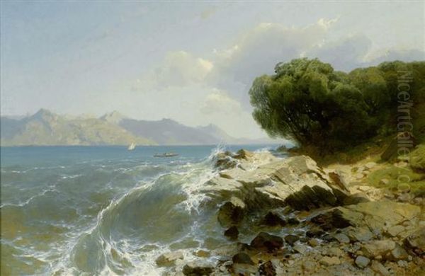 Lac Suisse Oil Painting by Alexandre Calame