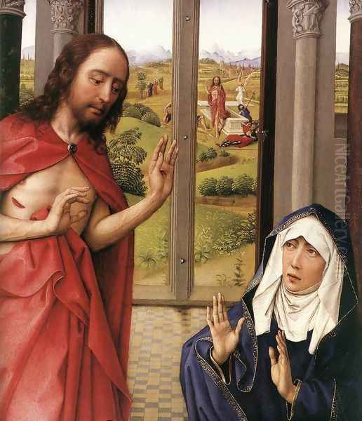 Miraflores Altarpiece: right panel [detail: 1] (or Mary Altarpiece) Oil Painting by Rogier van der Weyden