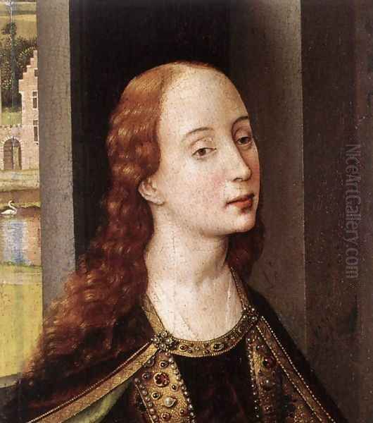 Miraflores Altarpiece: right panel [detail: 1] (or Mary Altarpiece) Oil Painting by Rogier van der Weyden