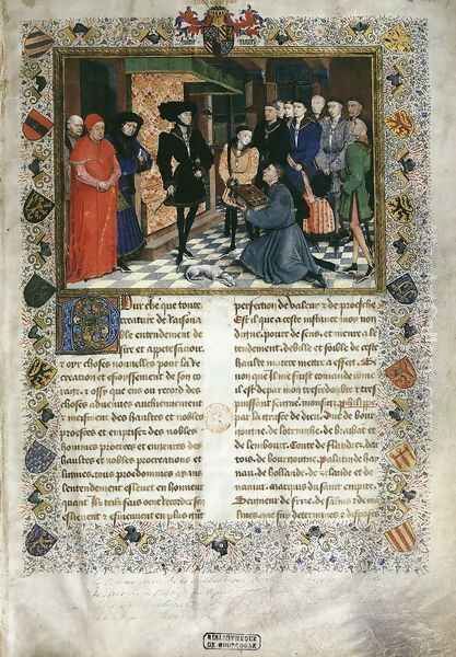 First page of the Chroniques de Hainaut Oil Painting by Rogier van der Weyden