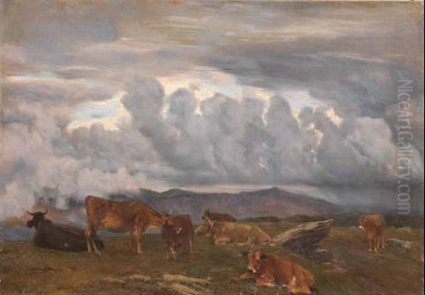 Pascolo In Montagna Oil Painting by Marco Calderini