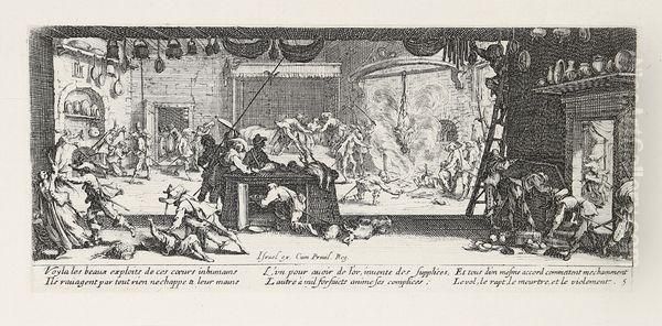 Les Miseres Et Les Malheurs De La Guerre Oil Painting by Jacques Callot