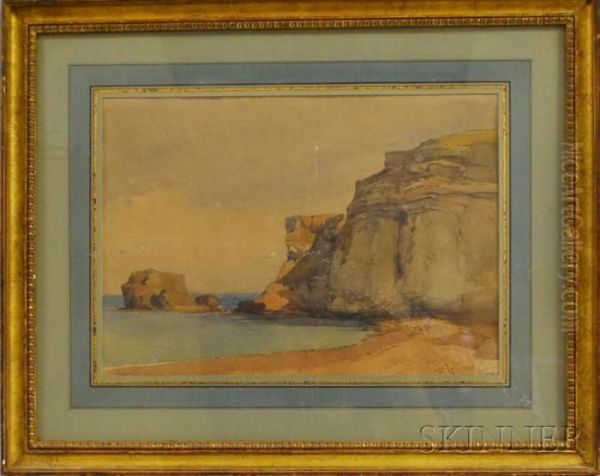 Saltwick Bay, Near Whitby, July 20.51 Oil Painting by William Callow