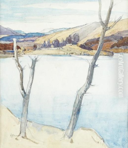 On The Banks Of The Loch Oil Painting by David Young Cameron