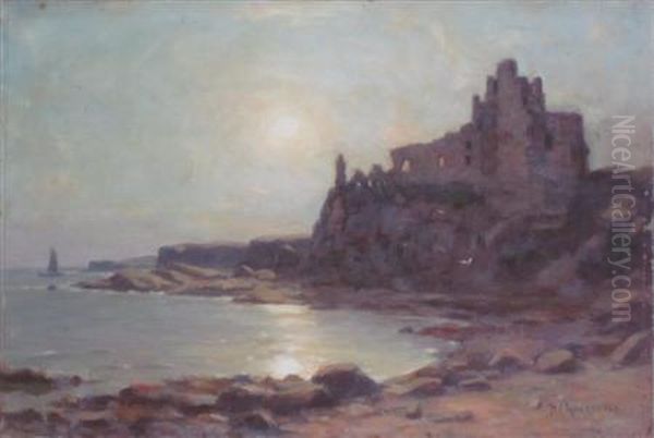 Tantallon Castle Oil Painting by Duncan Cameron