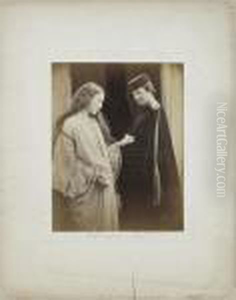 Hatty Campbell And Sister (eleanor Campbell) Oil Painting by Julia Margaret Cameron