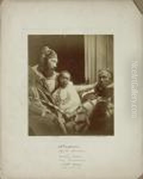 Dejatch Alamayou And Basha Felika (king Theodore's Son And Captain Speedy) Oil Painting by Julia Margaret Cameron