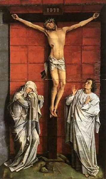 Christ With Mary And John Oil Painting by Rogier van der Weyden