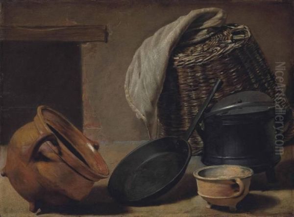 An Earthenware Pot Oil Painting by Govert Dircksz. Camphuysen