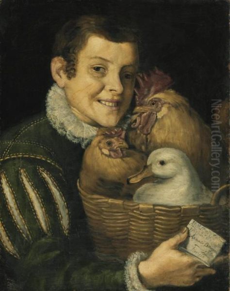 Boy With A Basket Of Poultry by Vincenzo Campi