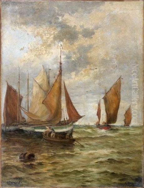 Barques De Peche Oil Painting by Paul Camus