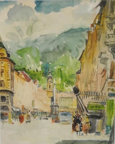 Place Animee Oil Painting by Paul Camus