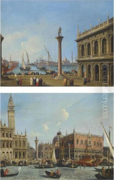 The Molo, Venice, With The Doge's Palace Oil Painting by (Giovanni Antonio Canal) Canaletto