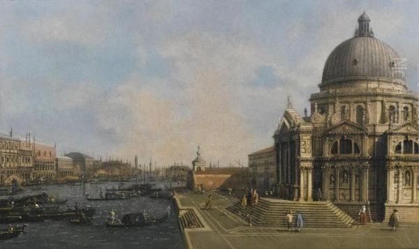 Venice, The Entrance To The Grand Canal Looking East Oil Painting by (Giovanni Antonio Canal) Canaletto