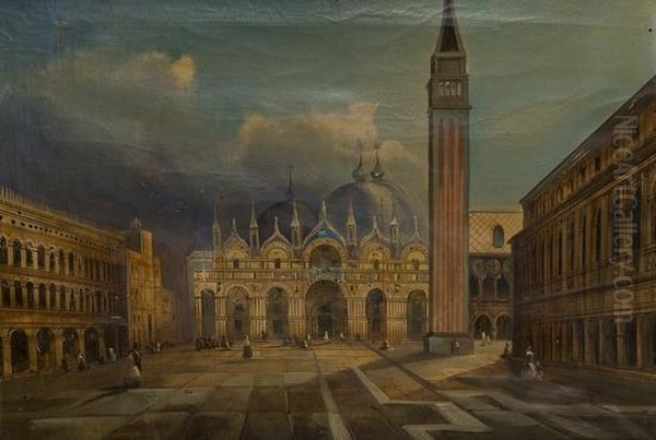 Piazza San Marco A Venezia Oil Painting by (Giovanni Antonio Canal) Canaletto