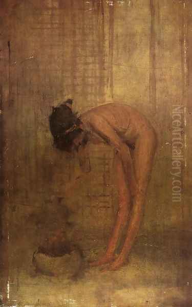 Nude Girl with a Bowl Oil Painting by James Abbott McNeill Whistler