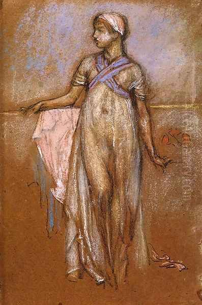 The Greek Slave Girl (or Variations in Violet and Rose) Oil Painting by James Abbott McNeill Whistler