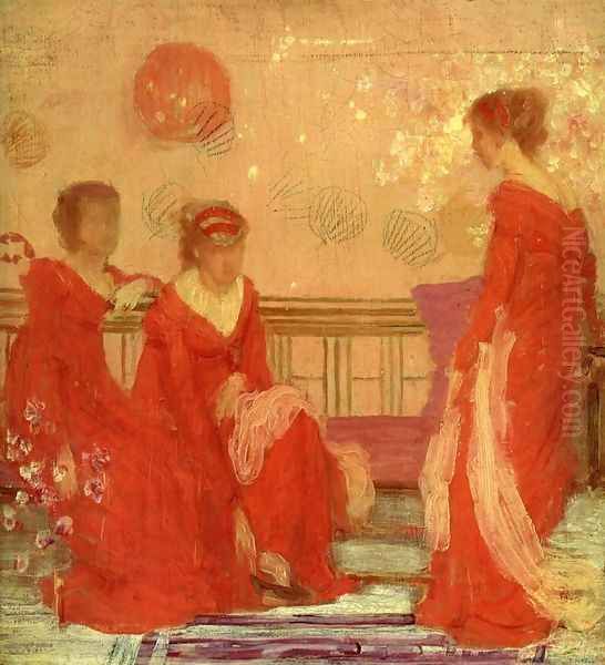 Harmony in Flesh Colour and Red Oil Painting by James Abbott McNeill Whistler