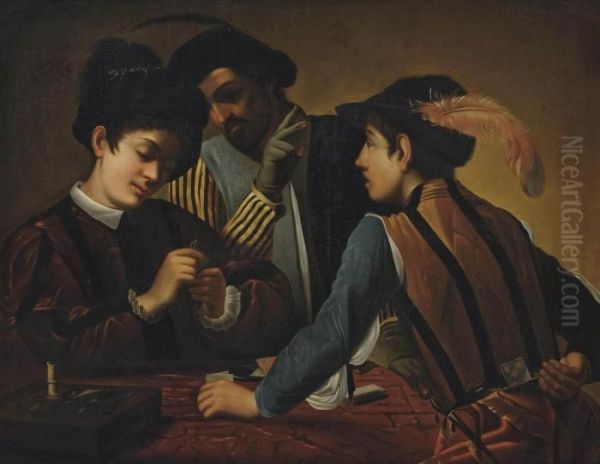 The Cardsharps Oil Painting by Michelangelo Merisi Da Caravaggio