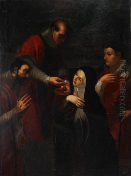 Nun Receiving Communion Oil Painting by Michelangelo Merisi Da Caravaggio