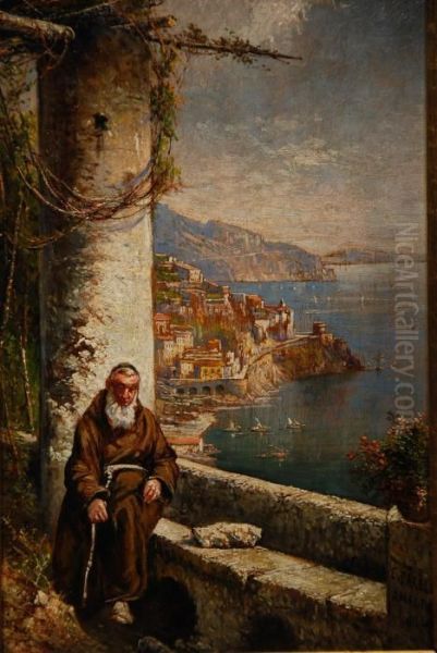 Frate Ad Amalfi Oil Painting by Consalvo Carelli