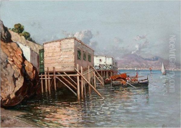 Baia Di Napoli Oil Painting by Giuseppe Carelli