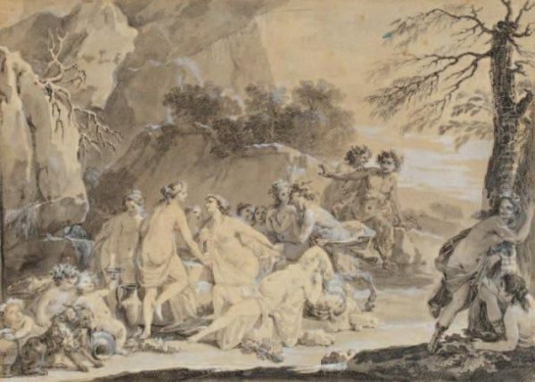 Nymphe Et Satyres Oil Painting by Jacques Philippe Caresme