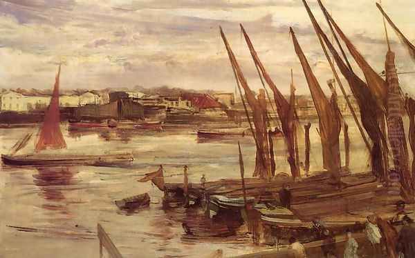 Battersea Reach Oil Painting by James Abbott McNeill Whistler