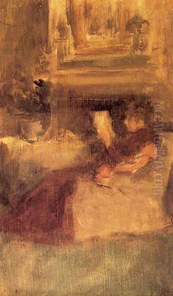 Miss Ethel Philip Reading Oil Painting by James Abbott McNeill Whistler