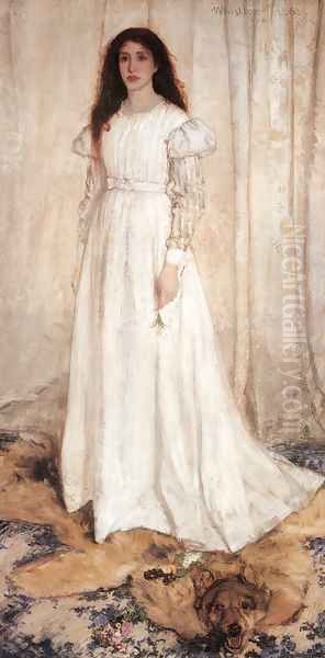 Symphony in White, Number 1- The White Girl, 1862 Oil Painting by James Abbott McNeill Whistler