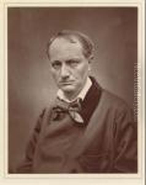 Charles Baudelaire, C. 1860 Oil Painting by Etienne Carjat