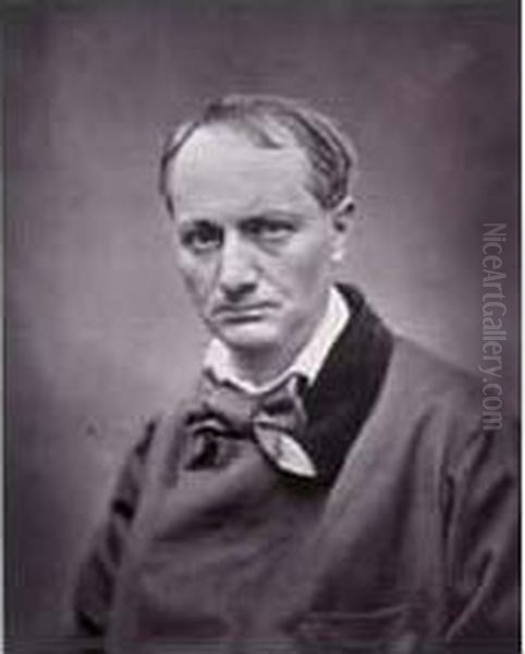 Portrait De Charles Baudelaire, 1862 / 1875 Oil Painting by Etienne Carjat