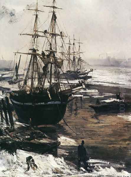 The Thames in Ice Oil Painting by James Abbott McNeill Whistler