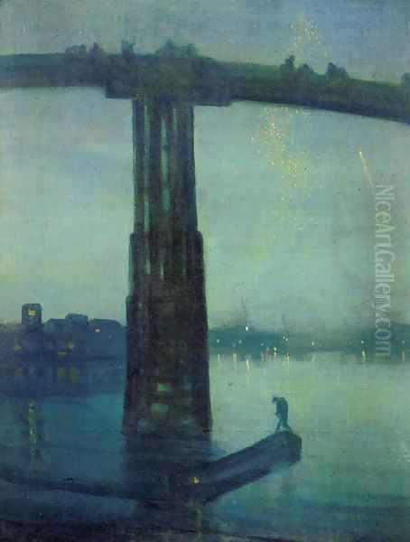 Nocturne in blue and green Oil Painting by James Abbott McNeill Whistler