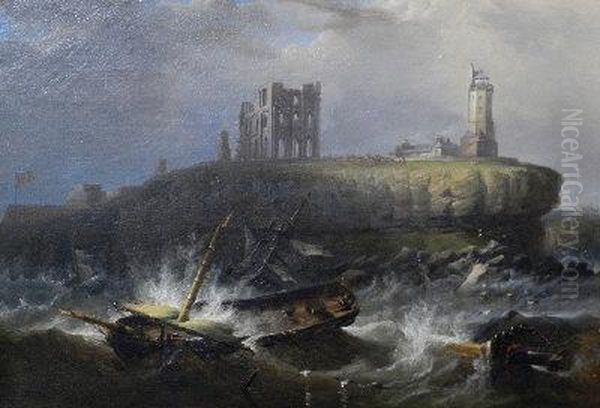 Tynemouth Priory Oil Painting by John Wilson Carmichael