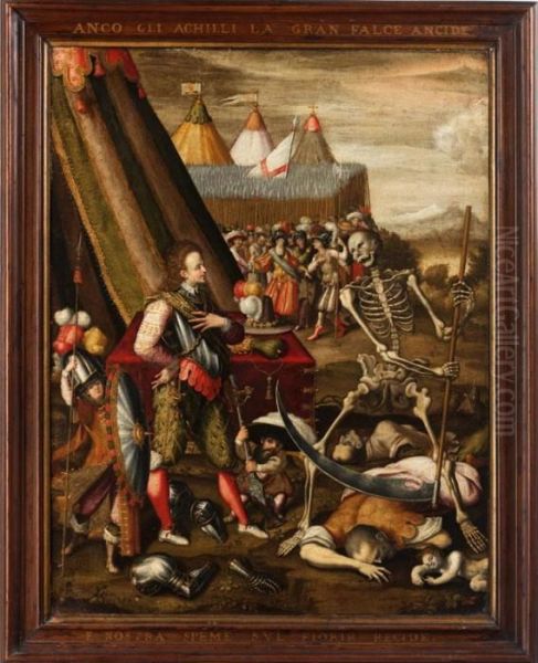 Allegorie Des Krieges Oil Painting by Antoine Caron