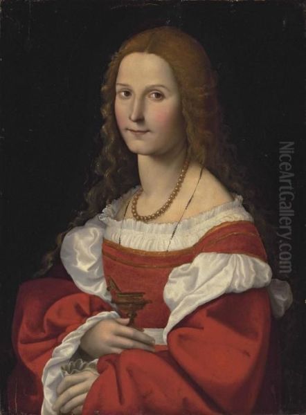 Portrait Of A Lady As Mary Magdalene Oil Painting by Giovanni Francesco Caroto