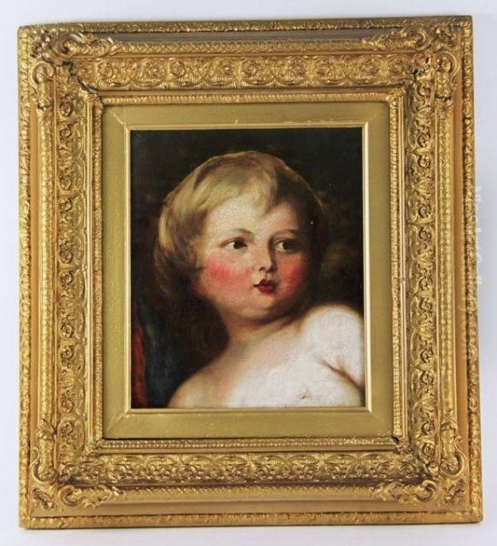 Head Of A Child Oil Painting by Margaret Sarah Carpenter