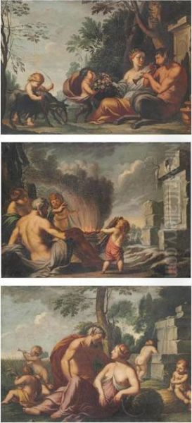 An Allegory Of Autumn Oil Painting by Giulio Carpione