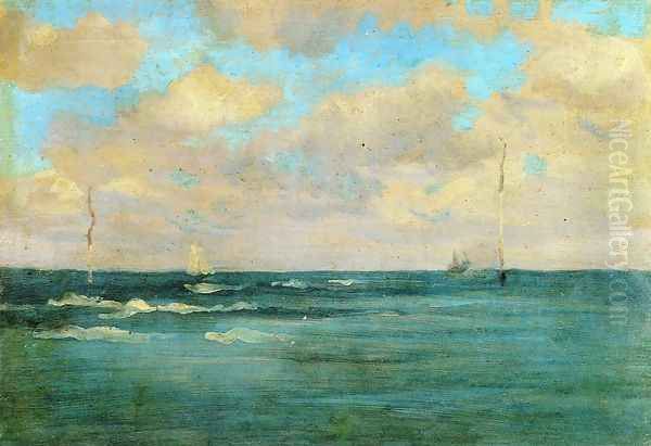 Bathing Posts Oil Painting by James Abbott McNeill Whistler