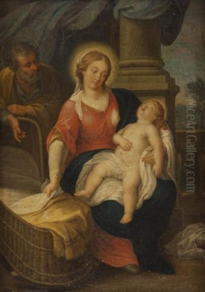 Sacra Famiglia Oil Painting by Annibale Carracci