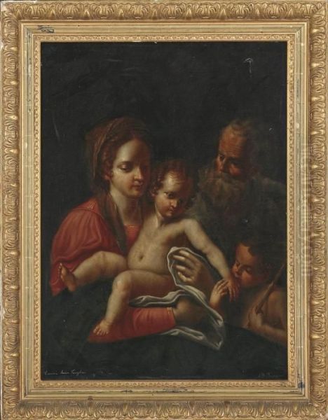 The Holy Family With St John The Baptist Oil Painting by Annibale Carracci