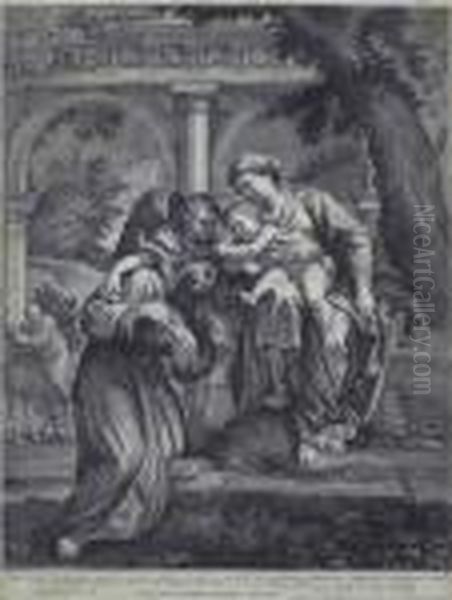 Madonna Con Bambino E San Francesco Oil Painting by Antonio Carracci