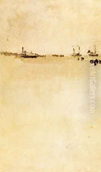 Beach Scene I Oil Painting by James Abbott McNeill Whistler