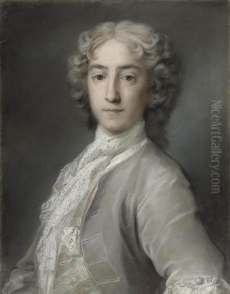 Portrait Of Lord Sidney 
Beauclerk (1703-1744), Half-length, In A Grey Velvet Coat And White 
Stock Oil Painting by Rosalba Carriera