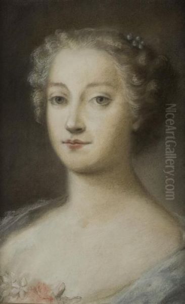 Ritratto Di Gentildonna In Abiti Eleganti Oil Painting by Rosalba Carriera