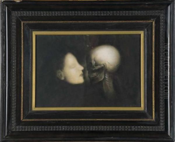 Le Baiser Oil Painting by Eugene Carriere