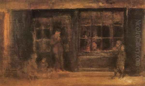 A Shop Oil Painting by James Abbott McNeill Whistler