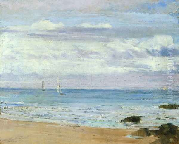 Blue and Silver: Trouville Oil Painting by James Abbott McNeill Whistler